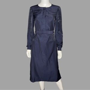 Ted Baker Aminna Navy‎ Polyester Utility Mid Calf Midi Dress